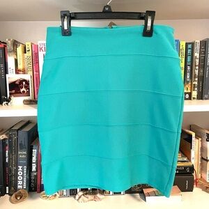 Pink Rose Turquoise Bodycon Skirt – Size M